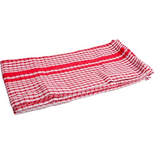Merkloos Handdoek, ft 50 x 70 cm, gewafeld, rood, pak van 3 stuks