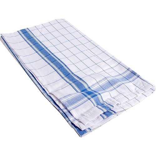 Merkloos Handdoek Adalynne, ft 50 x 70 cm,geruit, blauw, 6 stuks