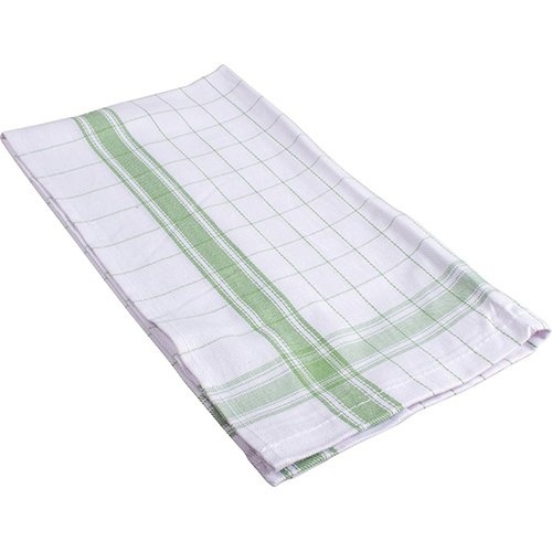Merkloos Handdoek Adalynne, ft 50 x 70 cm, geruit, groen, pak van 6 stuks