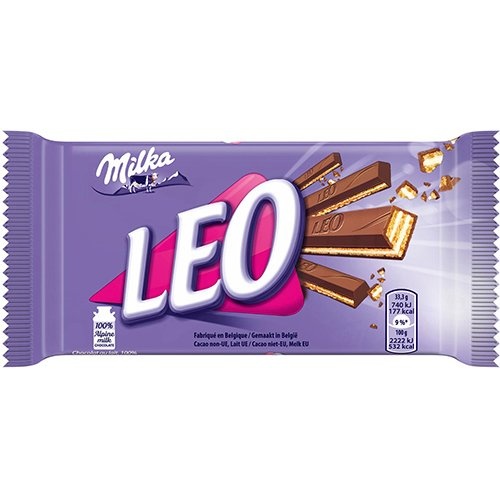 Milka Milka Leo melkchocoladereep, 33 g — levering per 32