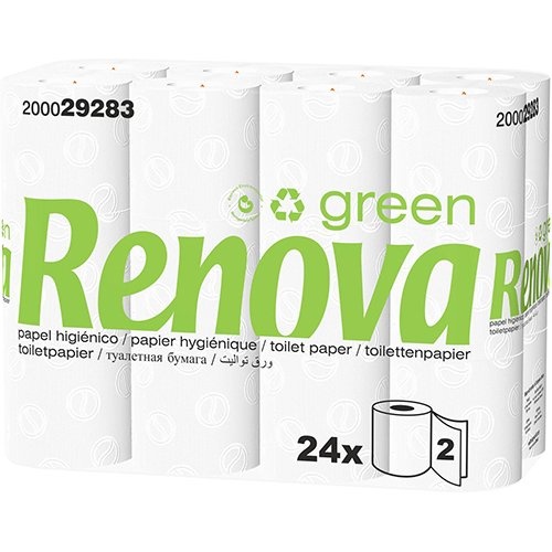 Renova Renova Green toiletpapier, 2-laags, 130 vellen, pak van 96 rollen
