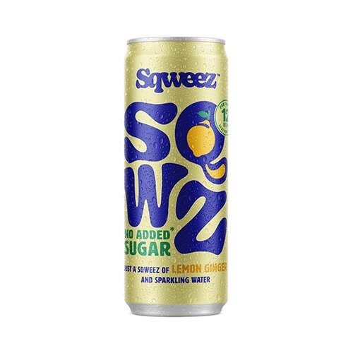 Sqwz SQWZ frisdrank Lemon Ginger BIO, blikje van 25 cl, pak van 12 stuks