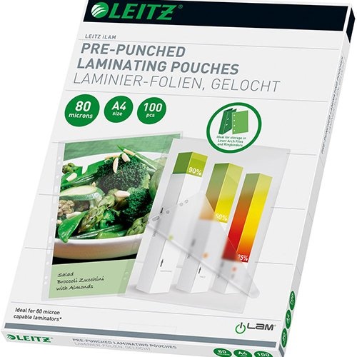Leitz Leitz iLAM lamineerhoes ft A4, 160 micron (2 x 80 micron), geperforeerd, pak van 100 stuks