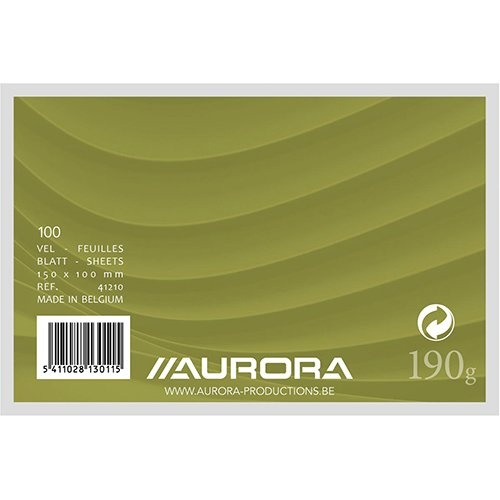 Aurora Aurora witte systeemkaarten, ft 10 x 15 cm, effen,  pak van 100 stuks