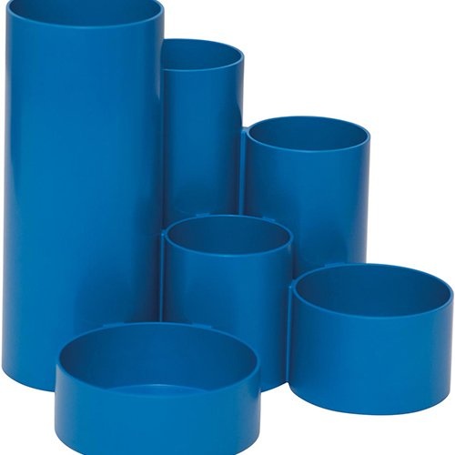 Maul MAULtubo pennenbak, 6 vaks, Ø 15 x 12,5 cm, voor 85% uit gerecycleerd PS, blauw