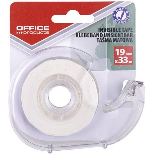Office Products OFFICE products plakband, 19 mm x 33m, transparant, blister met 1 afroller met 1 rolletje