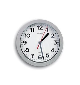 Maul MAULstep wandklok, quartz, diameter 20 x 5 cm, zilver