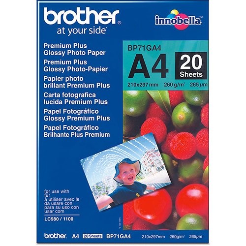 Brother BROTHER fotopapier glossy, ft A4, 260 g, pak van 20 vel