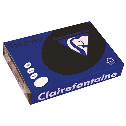 Clairefontaine Clairefontaine Trophée Pastel, gekleurd papier, A4, 160 g, 250 vel, zwart