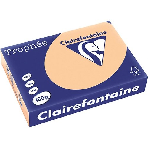 Clairefontaine Clairefontaine Trophée Pastel, gekleurd papier, A4, 160 g, 250 vel, abrikoos