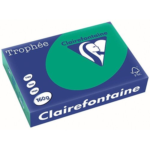 Clairefontaine Clairefontaine Trophée Intens, gekleurd papier, A4, 160 g, 250 vel, dennengroen
