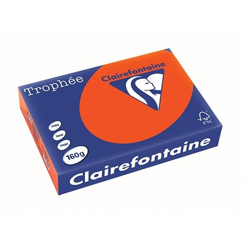 Clairefontaine Clairefontaine Trophée Intens, gekleurd papier, A4, 160 g, 250 vel, kardinaalrood