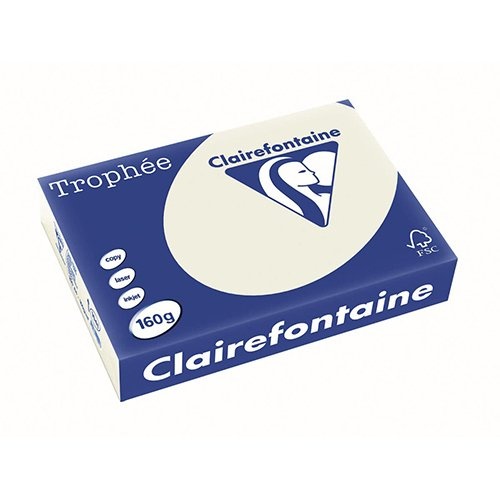 Clairefontaine Clairefontaine Trophée Pastel, gekleurd papier, A4, 160 g, 250 vel, parelgrijs