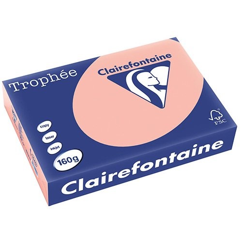 Clairefontaine Clairefontaine Trophée Pastel, gekleurd papier, A4, 160 g, 250 vel, perzik