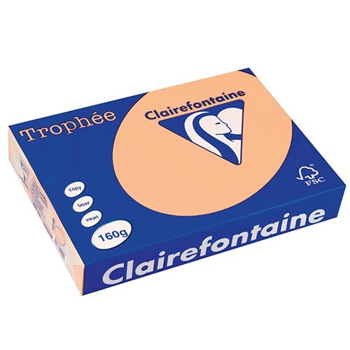 Clairefontaine Clairefontaine Trophée Pastel, gekleurd papier, A4, 160 g, 250 vel, zalm