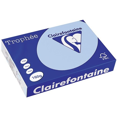 Clairefontaine Clairefontaine Trophée Pastel, gekleurd papier, A4, 160 g, 250 vel, blauw