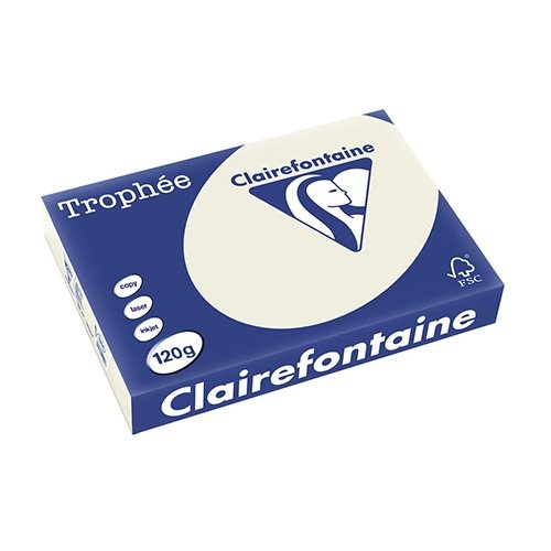 Clairefontaine Clairefontaine Trophée Pastel, gekleurd papier, A4, 120 g, 250 vel, parelgrijs