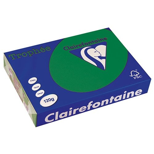 Clairefontaine Clairefontaine Trophée Intens, gekleurd papier, A4, 120 g, 250 vel, dennengroen