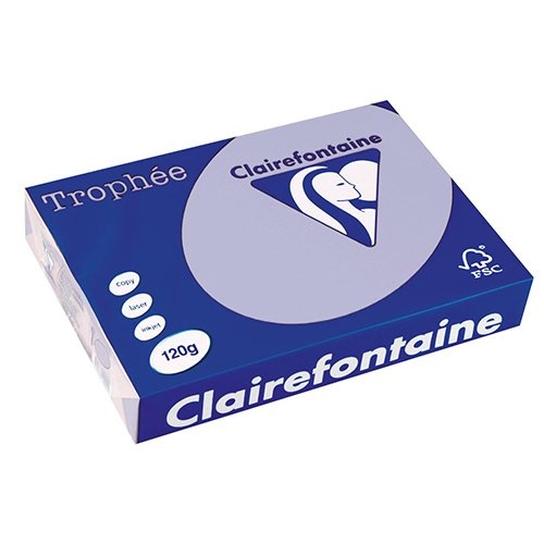 Clairefontaine Clairefontaine Trophée Pastel, gekleurd papier, A4, 120 g, 250 vel, lavendelblauw