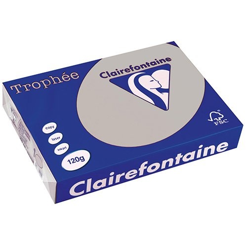 Clairefontaine Clairefontaine Trophée Pastel, gekleurd papier, A4, 120 g, 250 vel, lichtgrijs