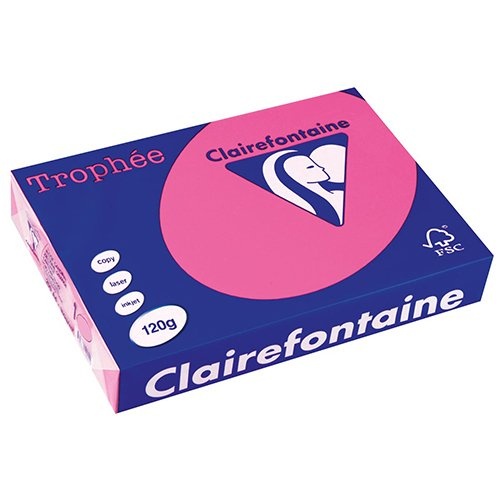 Clairefontaine Clairefontaine Trophée Pastel, gekleurd papier, A4, 120 g, 250 vel, felroze