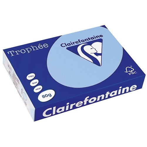 Clairefontaine Clairefontaine Trophée gekleurd papier, A4, 80 g, 500 vel, helblauw