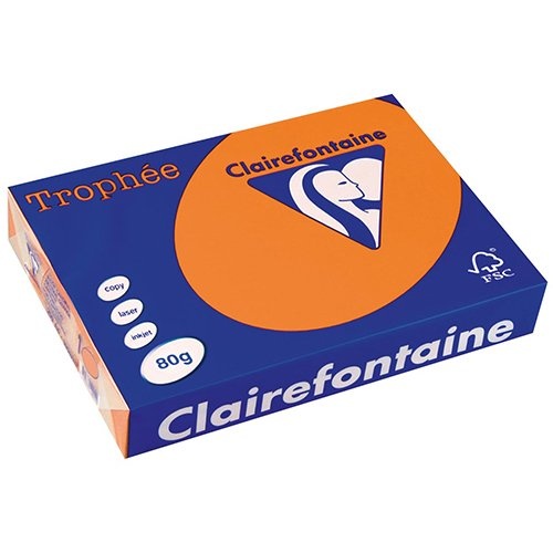 Clairefontaine Clairefontaine Trophée gekleurd papier, A4, 80 g, 500 vel, oranje