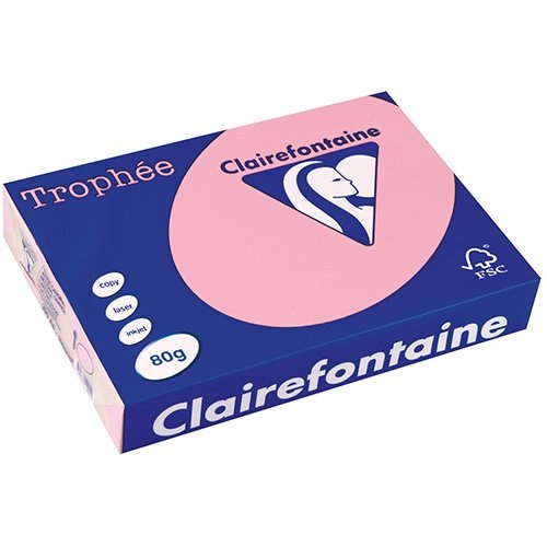Clairefontaine Clairefontaine Trophée gekleurd papier, A4, 80 g, 500 vel, roze