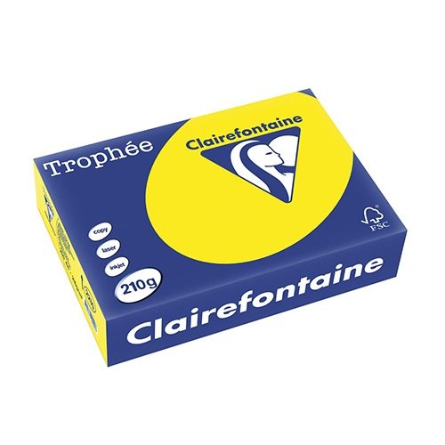 Clairefontaine Clairefontaine Trophée Intens, gekleurd papier, A4, 210 g, 250 vel, zonnegeel