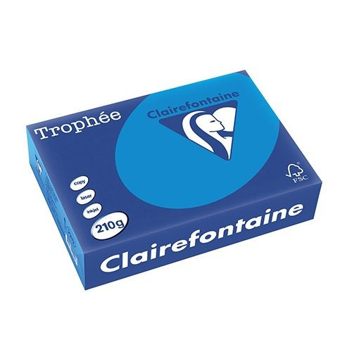 Clairefontaine Clairefontaine Trophée Intens, gekleurd papier, A4, 210 g, 250 vel, turkoois