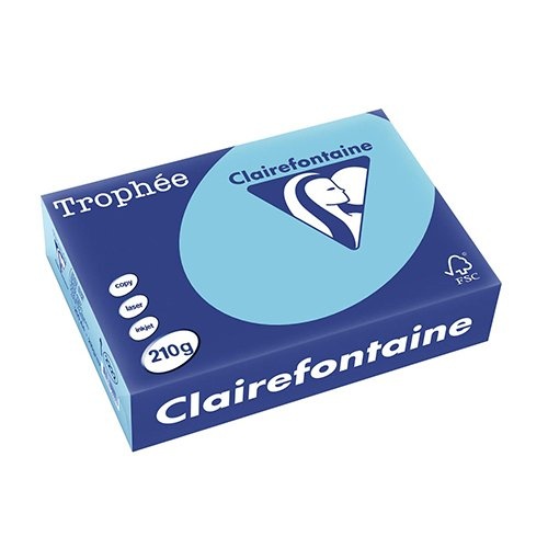 Clairefontaine Clairefontaine Trophée Pastel, gekleurd papier, A4, 210 g, 250 vel, helblauw