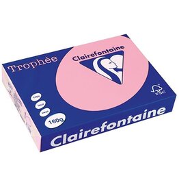 Clairefontaine Clairefontaine Trophée Pastel, gekleurd papier, A4, 160 g, 250 vel, roze