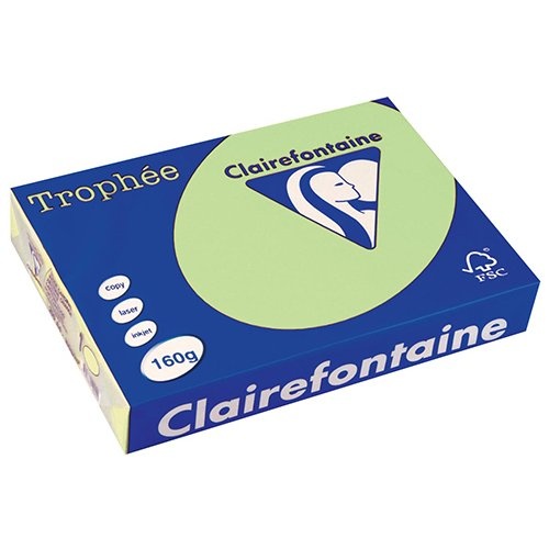 Clairefontaine Clairefontaine Trophée Pastel, gekleurd papier, A4, 160 g, 250 vel, groen