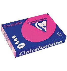 Clairefontaine Clairefontaine Trophée Intens, gekleurd papier, A4, 80 g, 500 vel, fluo roze