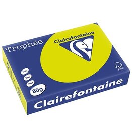 Clairefontaine Clairefontaine Trophée Intens, gekleurd papier, A4, 80 g, 500 vel, fluo groen