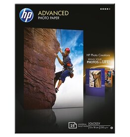 HP HP Advanced fotopapier ft 13 x 18 cm, 250 g, pak van 25 vel, glanzend