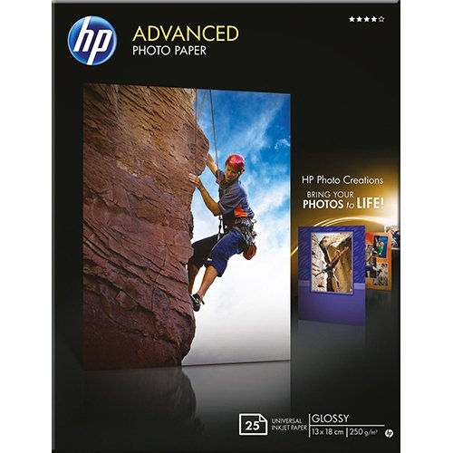 HP HP Advanced fotopapier ft 13 x 18 cm, 250 g, pak van 25 vel, glanzend