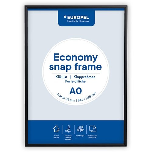 Europel Europel Clicklijst Economy, lijst 25 mm, ft A0, zwart