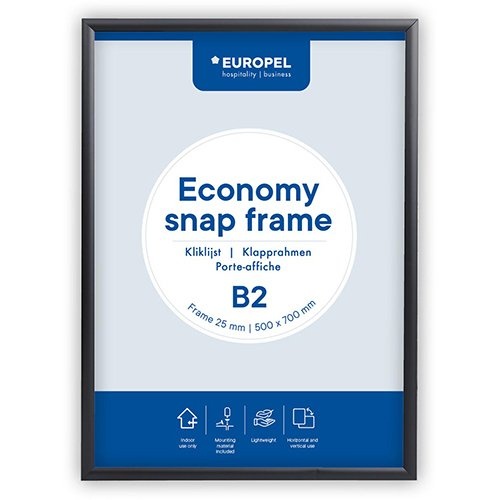 Europel Europel Clicklijst Economy, lijst 25 mm, ft B2, zwart