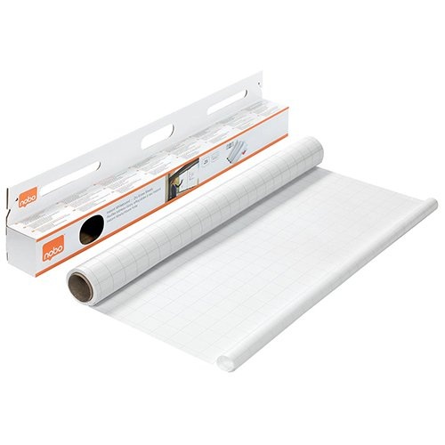 Nobo Nobo Instant whiteboardfolie, ft 60 x 80 cm, rol van 25 vellen, wit, geruit