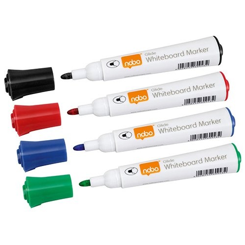Nobo Nobo Glide whiteboardmarker, ronde punt, pak van 10 stuks, geassorteerde kleuren