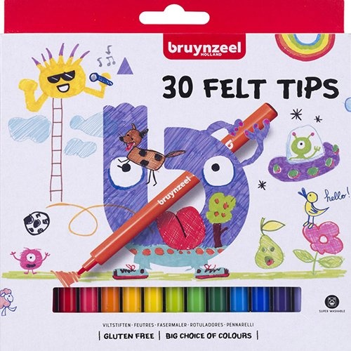 Bruynzeel Bruynzeel viltstiften, etui met 30 stuks