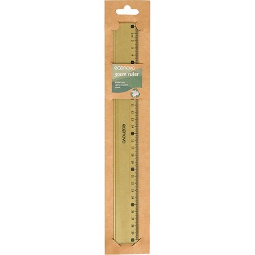 Econovo Econovo meetlat, uit gerecycleerd plastic, 30 cm, groen, blister 1 stuk