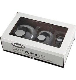 Merkloos Creativ Company ponsen set, cirkel, set van 3 stuks