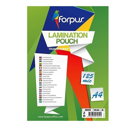 Forpus Forpus Lamineerhoes transparant A4, 125mic, 100st.