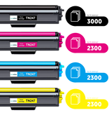 Brother Ecopack (Replaces Brother TN-247 toner) 2xBL + 1xCMY  - (BL 2x3000 Pages) (CMY 3x2300 Pages)