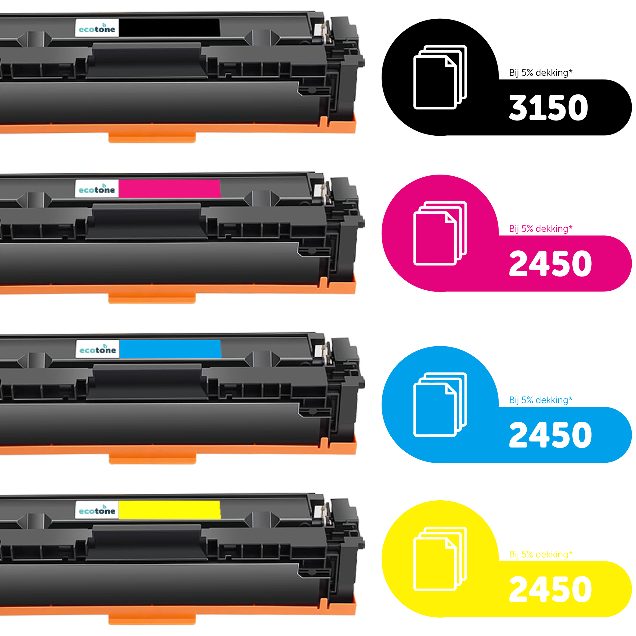 HP Ecopack (Replaces HP 207X toner) 2xBL + 1xCMY  - (BL 2x3150 Pages) (CMY 3x2450 Pages)