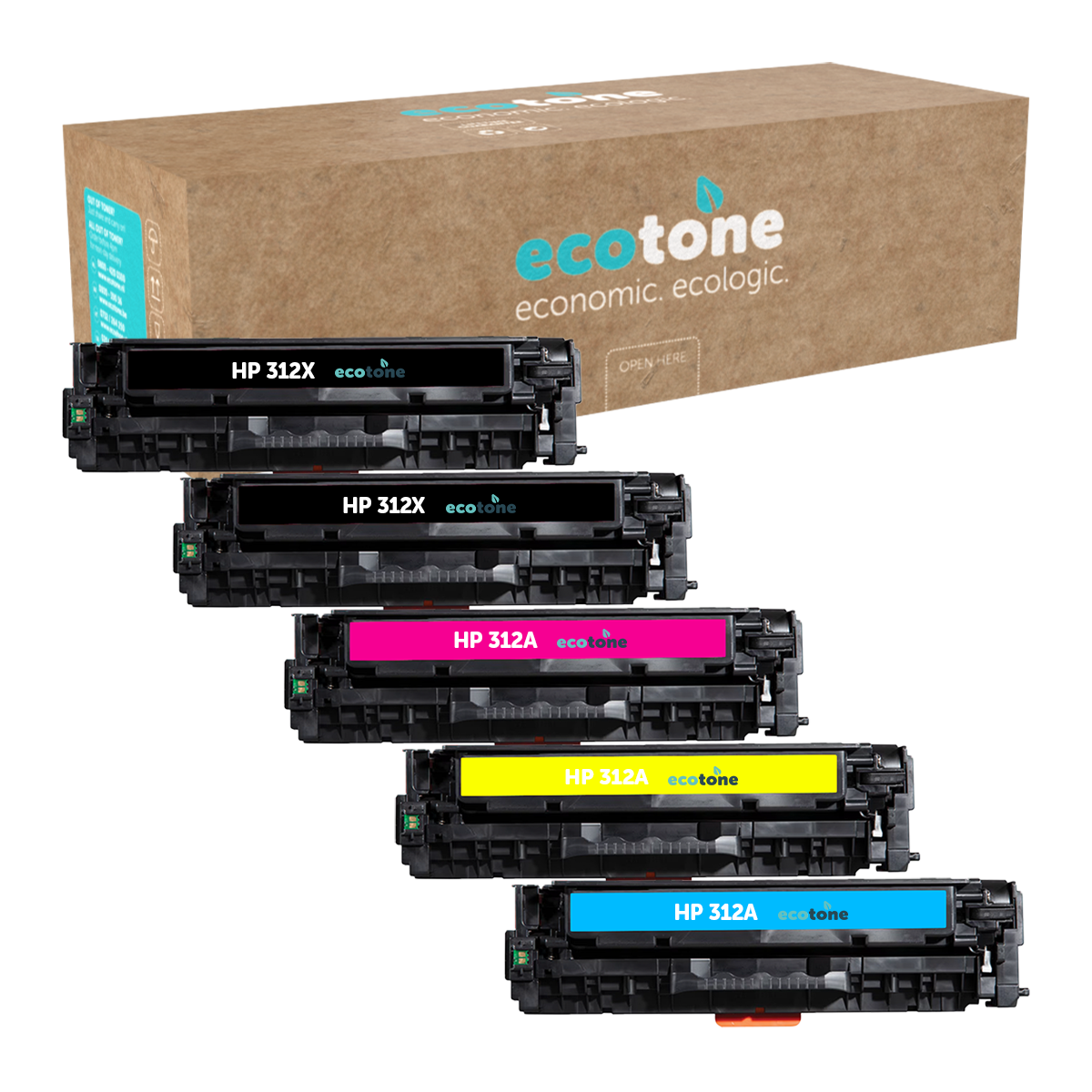 HP Ecopack (Replaces HP 312X/312A toner) 2xBL + 1xCMY  - (BL 2x4400 Pages) (CMY 3x2700 Pages)