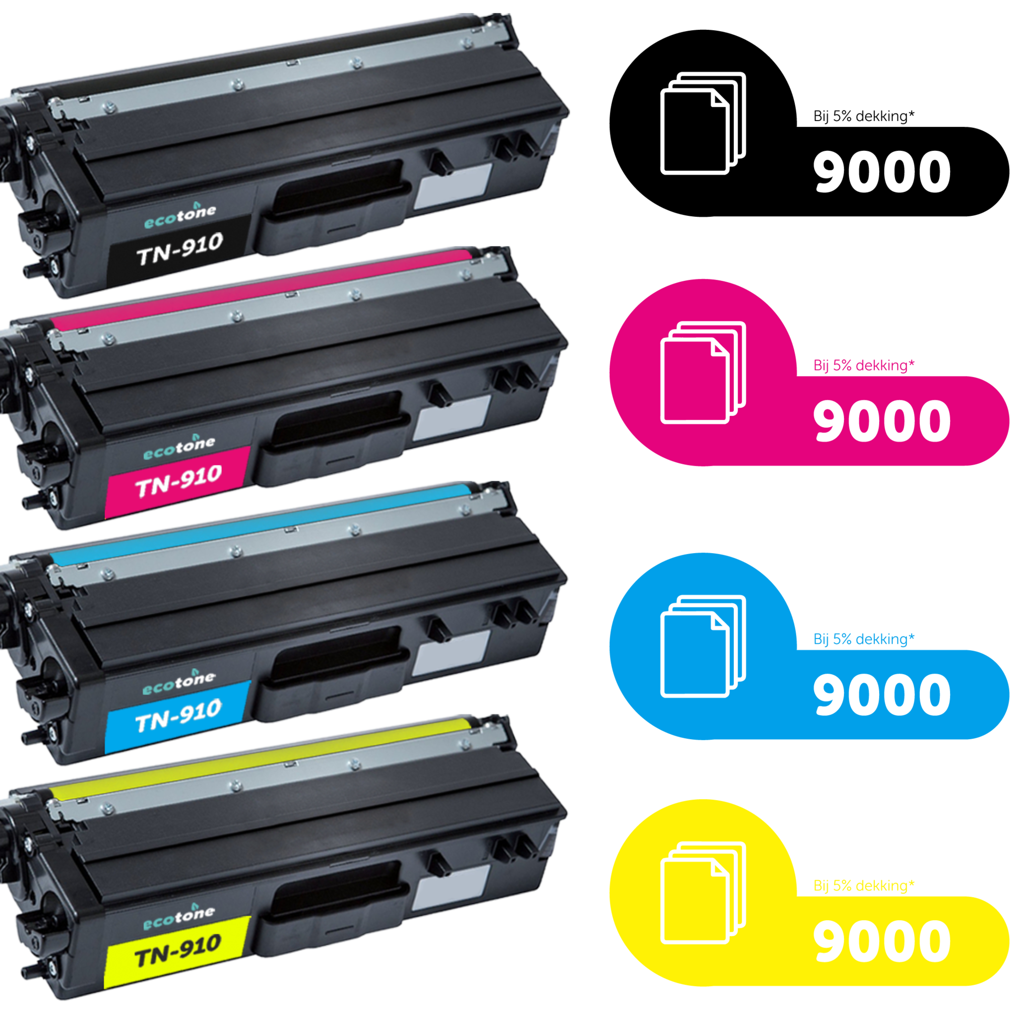 Brother Ecopack (Replaces Brother TN-910 toner) 2xBL + 1xCMY  - (BL 2x9000 Pages) (CMY 3x9000 Pages)