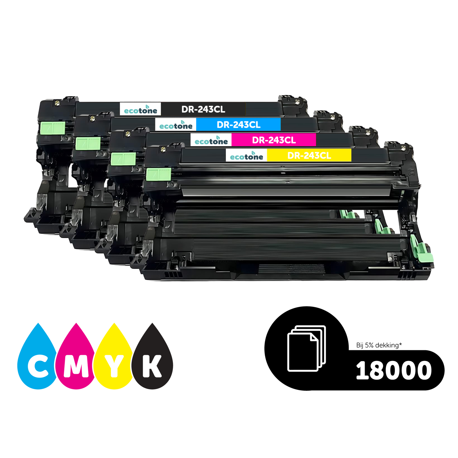 Brother Ecopack (Replaces Brother TN-247 toner/drum) 2xBl+1xCMY+1xDr - (BL 2x3000 Pages) (CMY 3x2300 Pages) (Drum 1x18000 Pages)